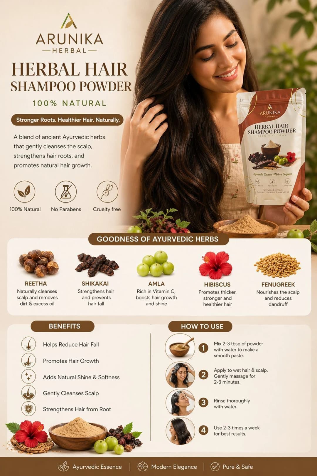 Arunika Herbal Shampoo Powder 7